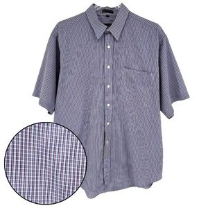 Christian Dior Monsieur Short Sleeve Button Down Blue Check Size Large